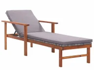Leżaki ogrodowe - Elior Drewniany leżak ogrodowy, balkonowy szary P5-R41 - miniaturka - grafika 1