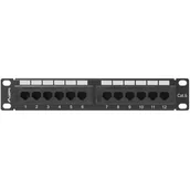 Wtyczki i adaptery - LANBERG Patch Panel 12 Port 1U 10 cali kategoria 6 czarny PPU6-9012-B - miniaturka - grafika 1