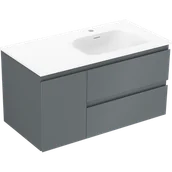 Szafki łazienkowe - Mexen Orio szafka łazienkowa 90 cm z umywalką Vela prawą, 2S, 1D, grafit mat/biała mat - 91A13-09047-3-BBFFF66-W23P01 - miniaturka - grafika 1