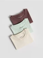 Bluzki dla niemowląt - Reserved - Bawełniany t-shirt 3 pack - jasnozielony - miniaturka - grafika 1