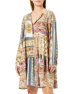 Sukienki - Replay Damska sukienka W9660, 010 piaskowy/wielokolorowa, L - miniaturka - grafika 1