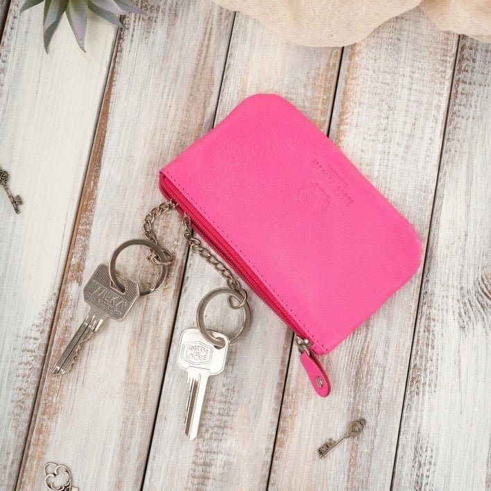 Paolo Peruzzi Portfel damski skórzany z kwiatowym wzorem T-45-PI etui na klucze T-51-NPI zestaw prezentowy ZUP-119-PI