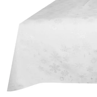 Obrus w śnieżynki biały SILVER SNOW 150x220 HOMLA - Obrusy i serwetki - miniaturka - grafika 1