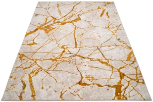 Beżowo-złoty marmurowy dywan w stylu glamour E4-R25 - Dywany Beżowo-złoty marmurowy dywan w stylu glamour E4-R25 - Dywany - miniaturka - grafika 1