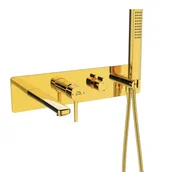 Baterie umywalkowe - Pola - bateria wannowa podtynkowa z zestawem natryskowym - miniaturka - grafika 1