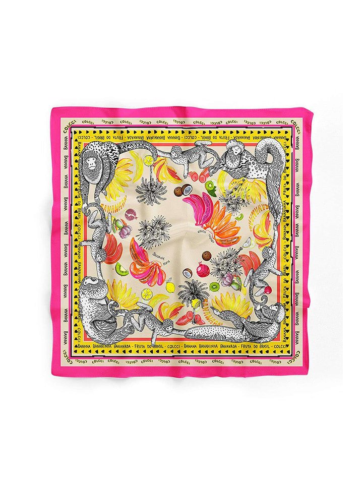 Lucky Bees Chusta w kolorze różowym ze wzorem - 55 x 55 cm