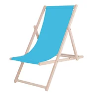 Leżaki ogrodowe - Springos Leżak ogrodowy drewniany z materiałem niebieski DC0001 BLUE - miniaturka - grafika 1