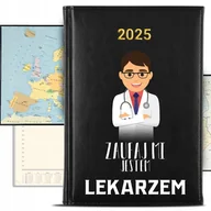Kalendarze - KALENDARZ 2025 Książkowy Czarny Planer Jestem LEKARZEM Terminarz KREATOR - miniaturka - grafika 1