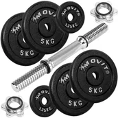 Hantle i ciężarki - Jednoręczna hantla żeliwna MOVIT - 25 kg - miniaturka - grafika 1