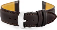 Akcesoria do smartwatchy - Pasek skórzany do zegarka W83L - ciemny brąz - 20mm - miniaturka - grafika 1