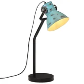 Lampy stojące - vidaXL Lampa stołowa, 25 W, postarzany niebieski, 17x17x60 cm, E27 - miniaturka - grafika 1