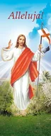 Ikony i obrazy sakralne - Baner na Wielkanoc "Alleluja!" - błękitny 75x200cm - miniaturka - grafika 1