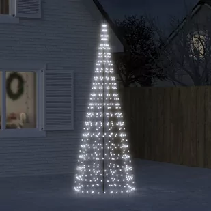 Choinka z lampek, na maszt, 550 zimnych białych LED, 300 cm Lumarko! - Oświetlenie świąteczne - miniaturka - grafika 1