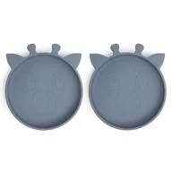 Miseczki i talerzyki dla dzieci - 2 Talerzyki Silikonowe Giraf Bering Sea Nuuroo - miniaturka - grafika 1