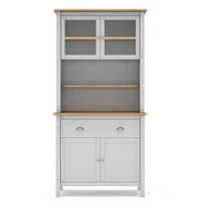 Witryny - Biało-naturalna witryna z drewna sosnowego 90x180,5 cm Misti – Marckeric - miniaturka - grafika 1