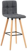 Taborety i hokery - ExitoDesign Hoker, krzesło barowe tapicerowane Vera dark grey QS-D6080-6-3 - miniaturka - grafika 1