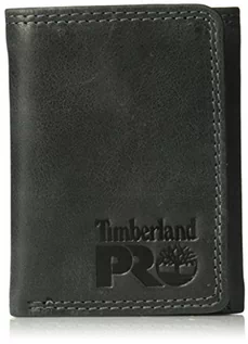 Portfele - Timberland PRO Męski skórzany potrójny portfel Rfid z okienkiem identyfikacyjnym - grafika 1