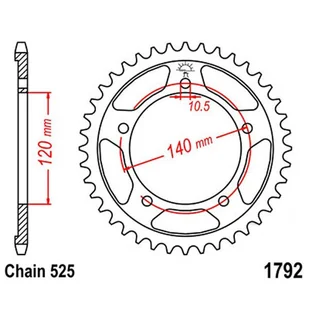 Zębatka tylna stalowa JT R1792-43, 43Z, rozmiar 525 - Części motocyklowe - miniaturka - grafika 1