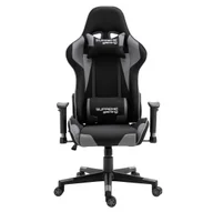 Fotele gamingowe - Fotel Gamingowy z Tkaniny Black/Gray z pełną regulacją model PlayMaker - miniaturka - grafika 1