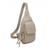 Nerki - Beżowy Praktyczny Plecak Saszetka LUIGISANTO przez Ramię Skóra Ekologiczna - miniaturka - grafika 1