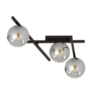 Lampy sufitowe - Emibig Lighting czarny krótki żyrandol srebrne klosze SMART 3 BLACK/GRAFIT 1104/3 nowoczesna lampa sufitowa szklane chromowane kule 1104/3 - miniaturka - grafika 1