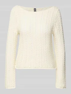 Sweter o kroju regular fit z dekoltem w łódkę model ‘SIRI’ - Swetry damskie - miniaturka - grafika 1