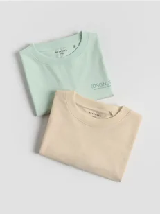 Reserved - Bawełniany t-shirt 2 pack - jasnoturkusowy - Koszulki dla chłopców - miniaturka - grafika 1