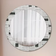 Lustra - Lustro dekoracyjne okrągłe Wzór z gazet - miniaturka - grafika 1
