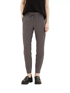 Spodnie damskie - TOM TAILOR Damskie spodnie materiałowe z dżerseju Loose Fit, 32251 - Dark Mineral Grey, 36W / 32L - grafika 1