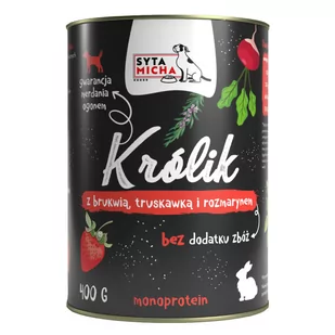 Syta Micha Królik Z Brukwią, Truskawką I Rozmarynem 400G Mokra Karma Dla Psa - Mokra karma dla psów - miniaturka - grafika 1