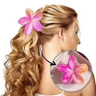 Ozdoby do włosów - Spinka do włosów klamra XL kwiat OMBRE różowo- pomarańczowa 7,5 x 7,5cm SP381 - miniaturka - grafika 1