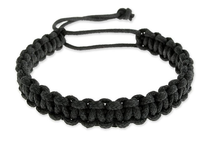 Stylowa Bransoletka Czarna Pleciona Męska