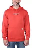 Bluzy sportowe męskie - Bluza męska z kapturem Carhartt Force Lightweight Logo R83 Red Barn - miniaturka - grafika 1