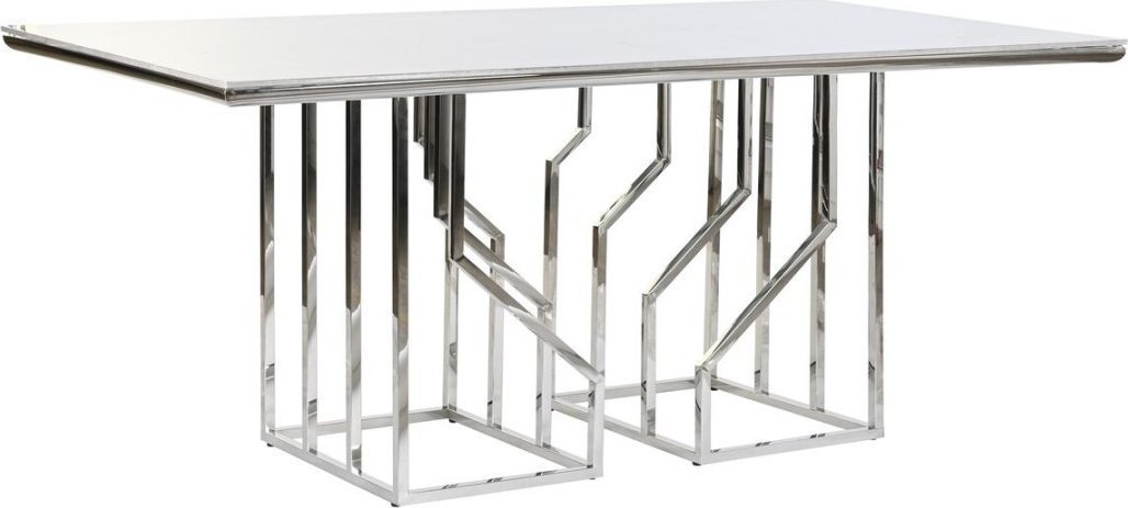 DKD Home Decor Stoły do Jadalni DKD Home Decor Srebrzysty Szkło Stal 180 x 90 x 75 cm