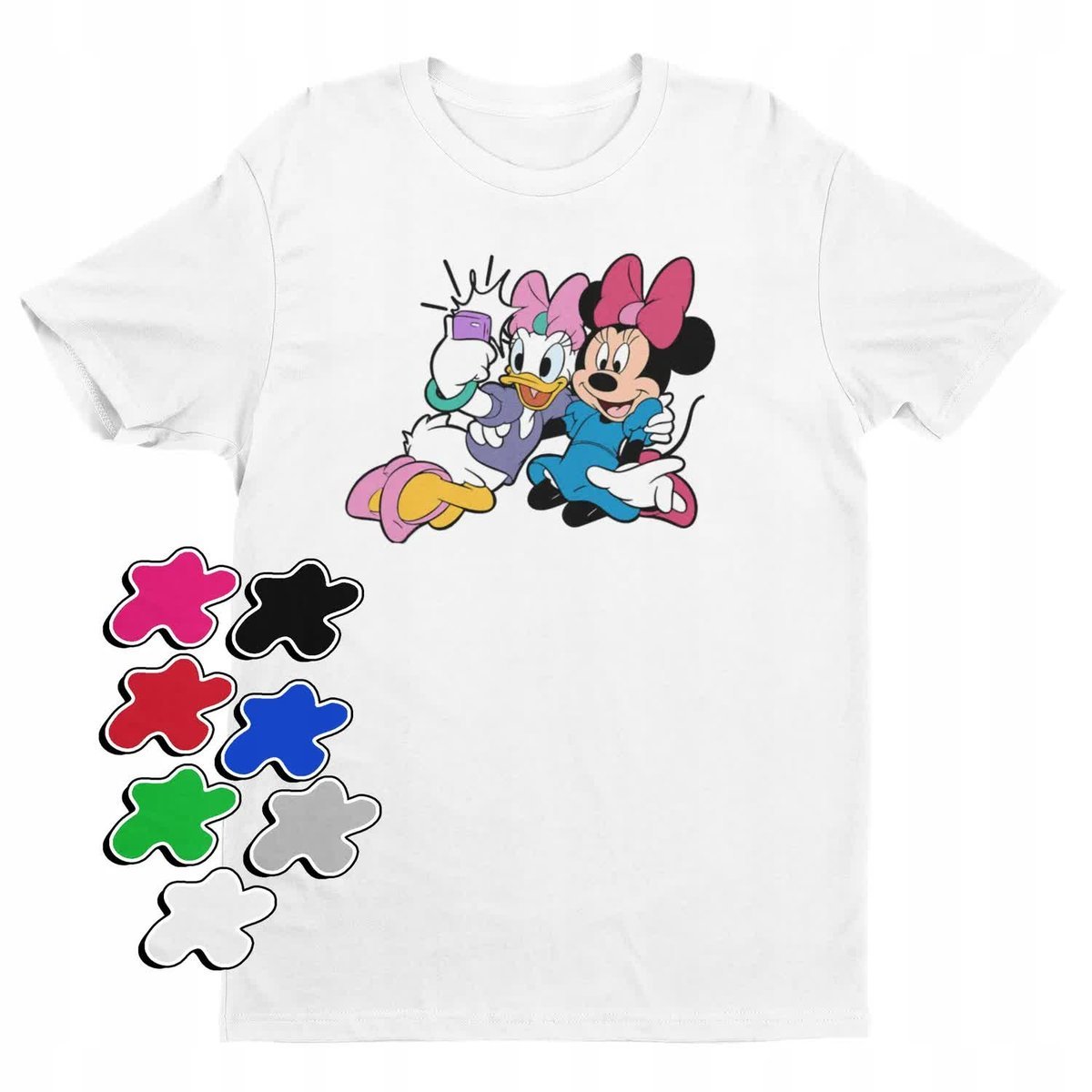 Koszulka T-Shirt Dziecięca Z Nadrukiem Myszka Miki Minnie Daisy -L 146-152