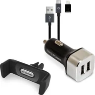 Ładowarki samochodowe - Ładowarka Triton RealPower 168182 ładowarka do urządzeń przenośnych Smartfon Czarny, Srebrny Zapalniczka Automatyczna - miniaturka - grafika 1
