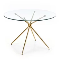 Stoły - Halmar Okrągły szklany stół Rondo 110 cm złote nóżki glamour HM-N20-032 - miniaturka - grafika 1