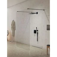 Ścianki i drzwi prysznicowe - New Trendy EXK-0087 EXK-0087 Kabina prysznicowa NEW MODUS BLACK walk-in 140x200 szkło czyste 8 mm Active Shield - miniaturka - grafika 1