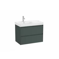 Szafki łazienkowe - ROCA A851692513 ONA Zestaw łazienkowy UNIK 2 szuflady z umyw asym po lewej 800mm, zielony mat - miniaturka - grafika 1