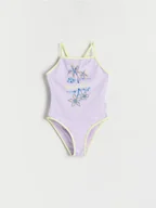 Stroje kąpielowe dla dziewczynek - Reserved - Jednoczęściowy kostium kąpielowy Stranger Things - lawendowy - miniaturka - grafika 1