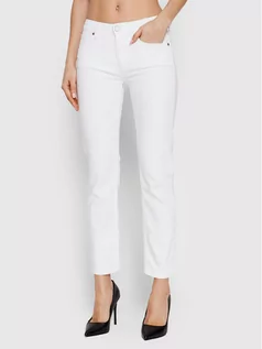 Spodnie damskie - Calvin Klein Jeansy K20K203756 Biały Slim Leg - grafika 1