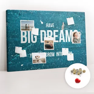 Organizer na ścianę XXL, Tablica Korkowa 120x80 cm - Tekst motywacyjny + Pinezki - Tablice i flipcharty - miniaturka - grafika 1