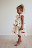 Sukienki i spódniczki dla dziewczynek - Konges Sløjd sukienka bawełniana dziecięca kolor czerwony mini rozkloszowana - miniaturka - grafika 1