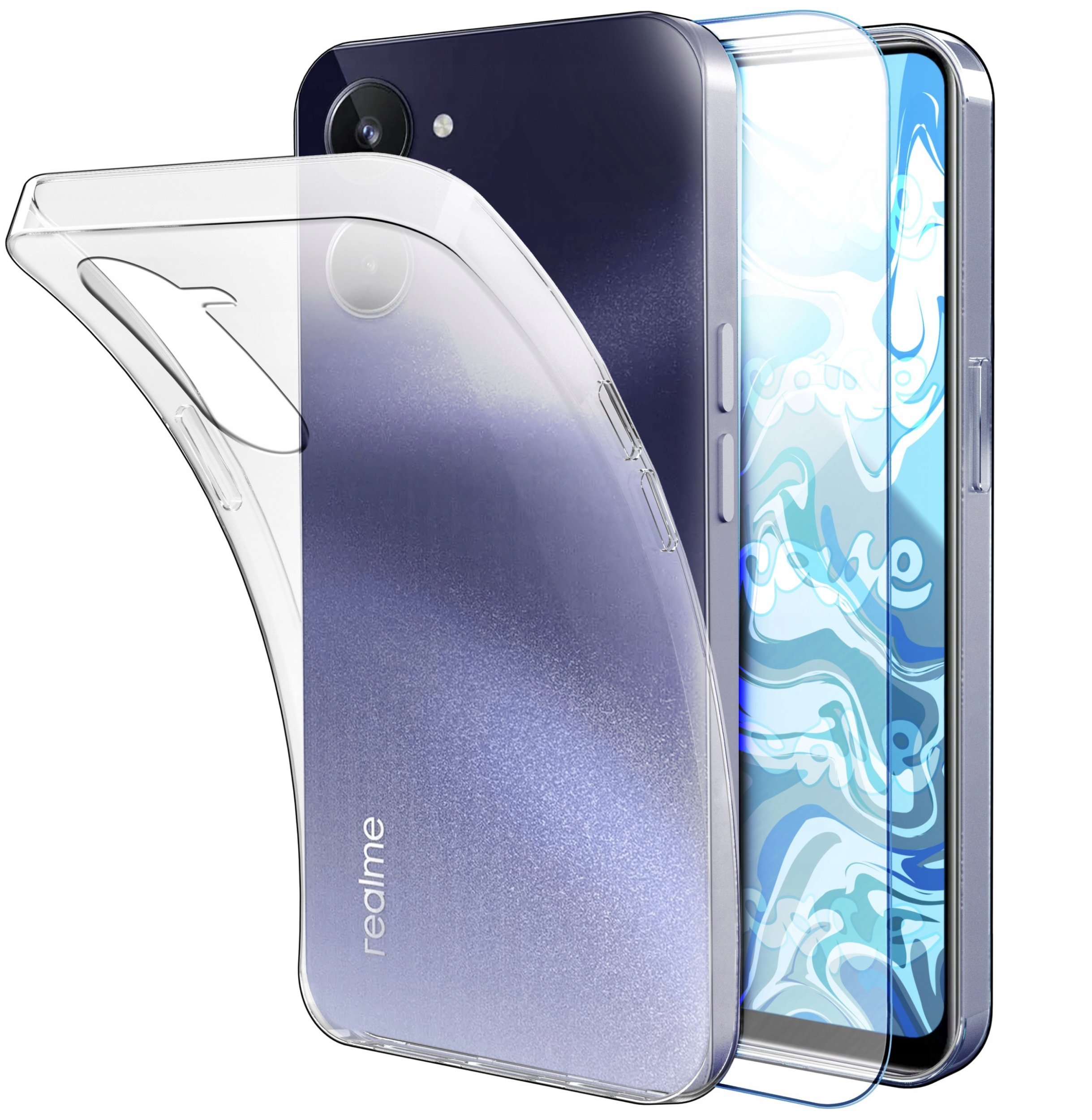 ETUI DO REALME 10 4G GUMOWE OBUDOWA CASE SILIKON SLIM POKROWIEC SZKŁO 9H