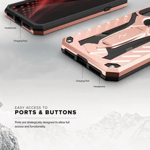 Zizo Static Cover Pancerne etui iPhone X z podstawką (Rose Gold/Black) - Etui i futerały do telefonów - miniaturka - grafika 7