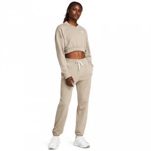 Damskie spodnie dresowe Under Armour UA Rival Terry Jogger - beżowe - UNDER ARMOUR - Spodnie sportowe damskie - miniaturka - grafika 1