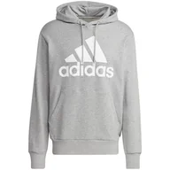 Bluzy męskie - Bluza męska adidas Essentials French Terry Big Logo Hoodie szara IC9364 XL - miniaturka - grafika 1