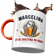 Kubki - Kubek Pomarańczowy Dla Marceliny Żony na Prezent z Nadrukiem ze Zdjęciem + Opakowanie na prezent (wzór 03) - miniaturka - grafika 1