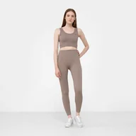 Spodnie sportowe damskie - Damskie legginsy treningowe GUESS RIB SEAMLESS LEGGING - beżowe - miniaturka - grafika 1