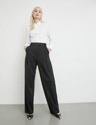 Spodnie damskie - TAIFUN Eleganckie spodnie z szerokimi nogawkami Czarny 38/S - miniaturka - grafika 1